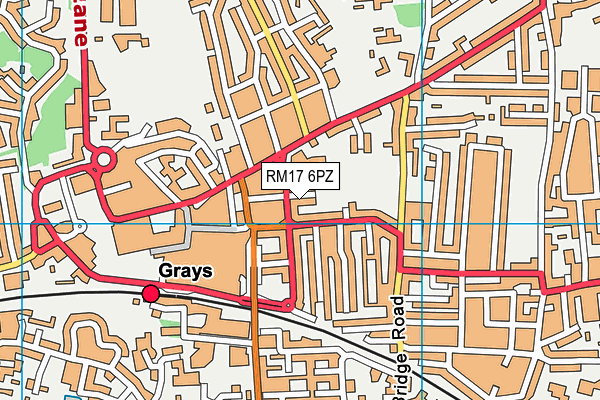 RM17 6PZ map - OS VectorMap District (Ordnance Survey)