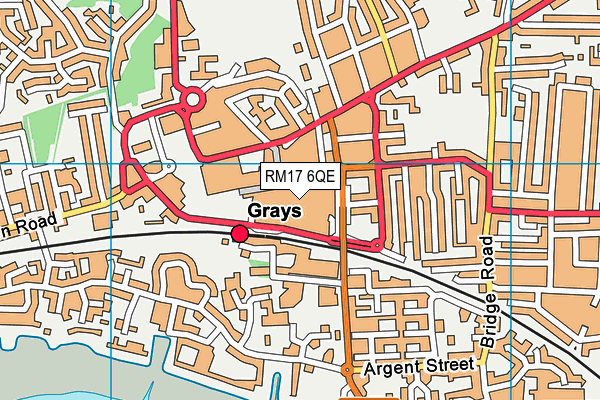 RM17 6QE map - OS VectorMap District (Ordnance Survey)