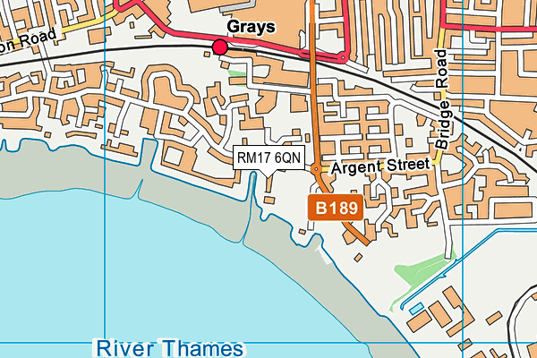 RM17 6QN map - OS VectorMap District (Ordnance Survey)