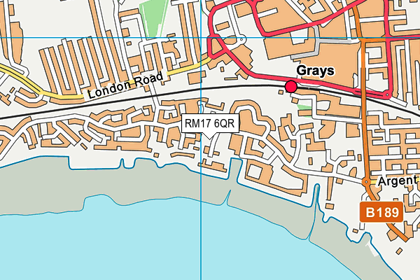 RM17 6QR map - OS VectorMap District (Ordnance Survey)