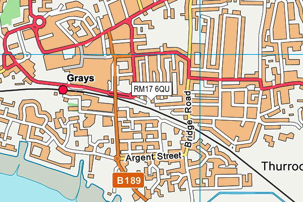 RM17 6QU map - OS VectorMap District (Ordnance Survey)