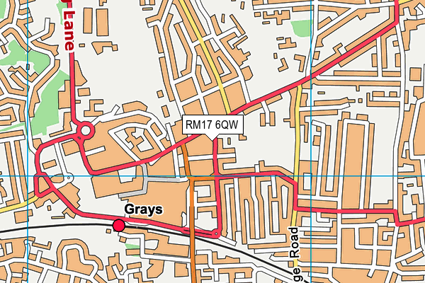 RM17 6QW map - OS VectorMap District (Ordnance Survey)