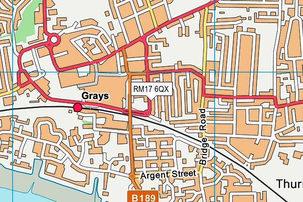 RM17 6QX map - OS VectorMap District (Ordnance Survey)