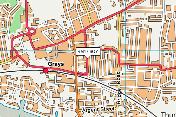 RM17 6QY map - OS VectorMap District (Ordnance Survey)