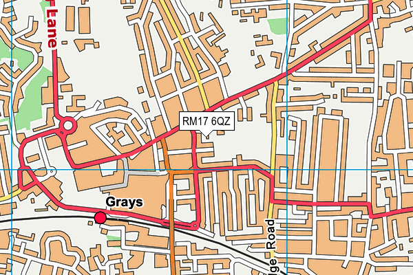 RM17 6QZ map - OS VectorMap District (Ordnance Survey)