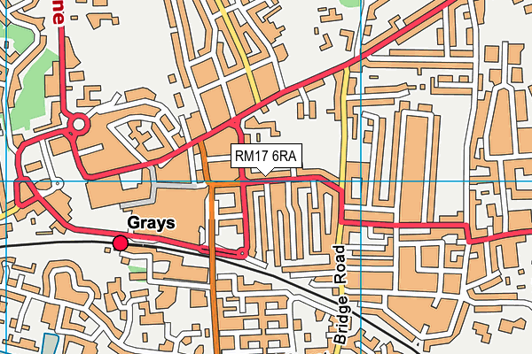 RM17 6RA map - OS VectorMap District (Ordnance Survey)