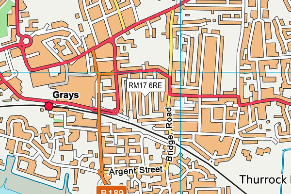 RM17 6RE map - OS VectorMap District (Ordnance Survey)