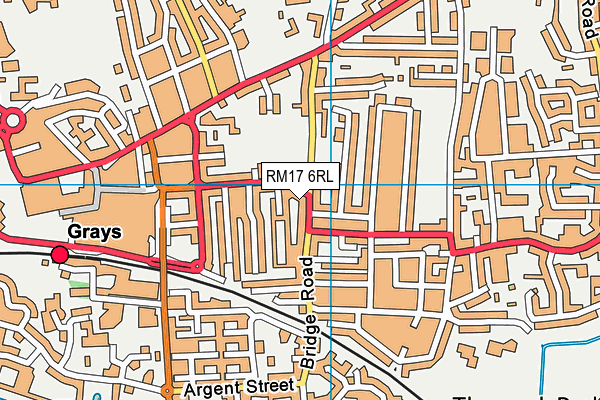 RM17 6RL map - OS VectorMap District (Ordnance Survey)