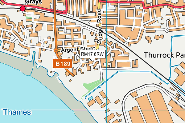 RM17 6RW map - OS VectorMap District (Ordnance Survey)