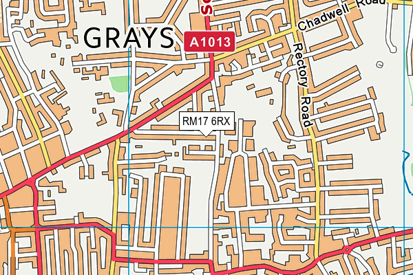 RM17 6RX map - OS VectorMap District (Ordnance Survey)