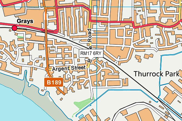 RM17 6RY map - OS VectorMap District (Ordnance Survey)