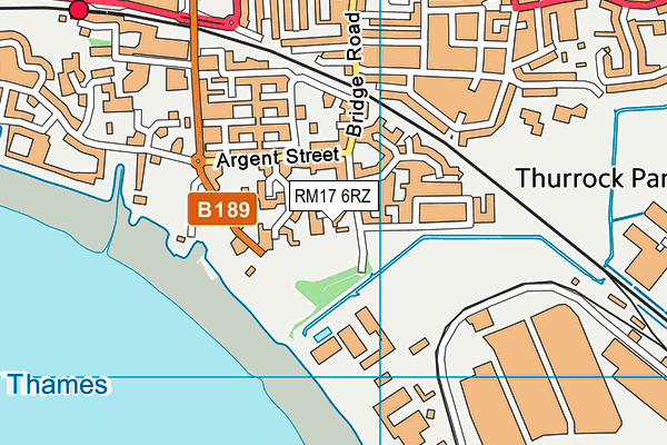 RM17 6RZ map - OS VectorMap District (Ordnance Survey)