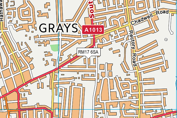 RM17 6SA map - OS VectorMap District (Ordnance Survey)