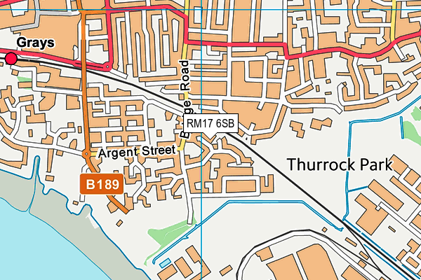 RM17 6SB map - OS VectorMap District (Ordnance Survey)