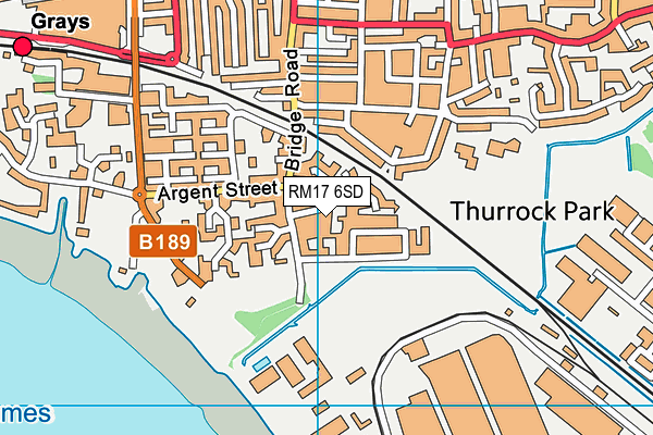 RM17 6SD map - OS VectorMap District (Ordnance Survey)