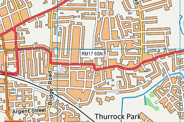 RM17 6SN map - OS VectorMap District (Ordnance Survey)