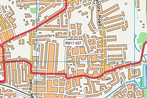 RM17 6ST map - OS VectorMap District (Ordnance Survey)
