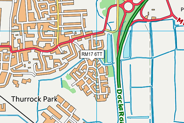 RM17 6TT map - OS VectorMap District (Ordnance Survey)