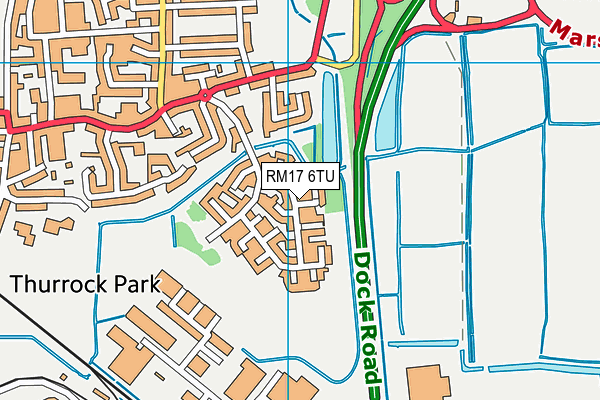 RM17 6TU map - OS VectorMap District (Ordnance Survey)