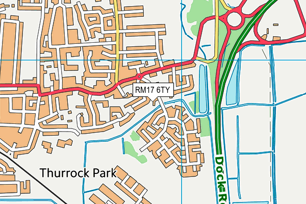 RM17 6TY map - OS VectorMap District (Ordnance Survey)