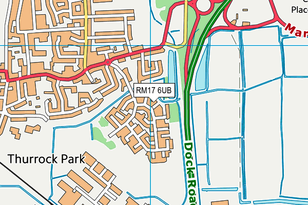 RM17 6UB map - OS VectorMap District (Ordnance Survey)