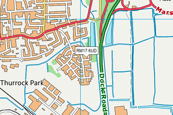 RM17 6UD map - OS VectorMap District (Ordnance Survey)