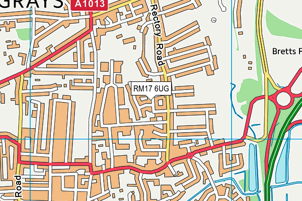 RM17 6UG map - OS VectorMap District (Ordnance Survey)