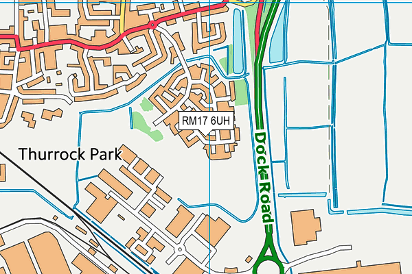 RM17 6UH map - OS VectorMap District (Ordnance Survey)