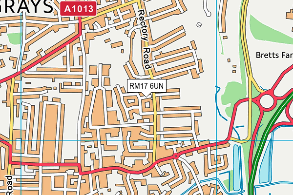 RM17 6UN map - OS VectorMap District (Ordnance Survey)