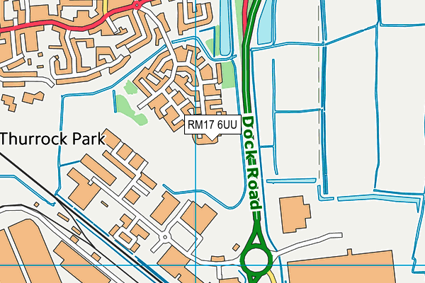 RM17 6UU map - OS VectorMap District (Ordnance Survey)