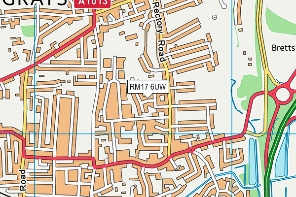 RM17 6UW map - OS VectorMap District (Ordnance Survey)