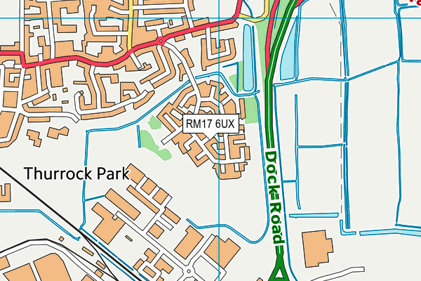 RM17 6UX map - OS VectorMap District (Ordnance Survey)