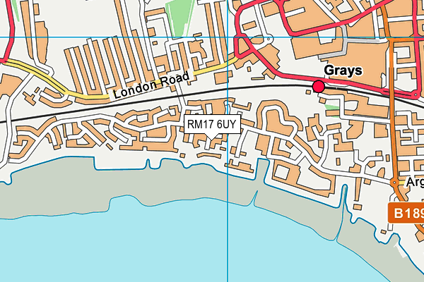 RM17 6UY map - OS VectorMap District (Ordnance Survey)