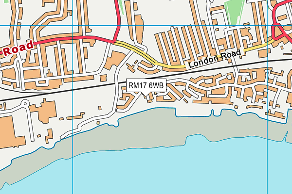 RM17 6WB map - OS VectorMap District (Ordnance Survey)
