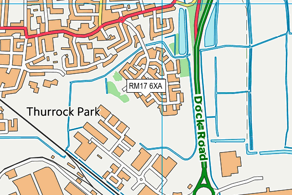 RM17 6XA map - OS VectorMap District (Ordnance Survey)