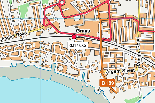 RM17 6XG map - OS VectorMap District (Ordnance Survey)