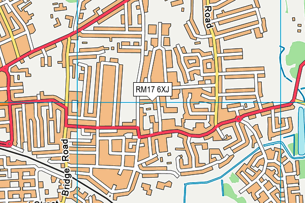 RM17 6XJ map - OS VectorMap District (Ordnance Survey)