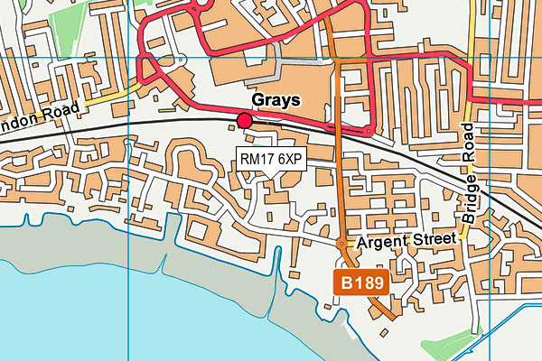 RM17 6XP map - OS VectorMap District (Ordnance Survey)