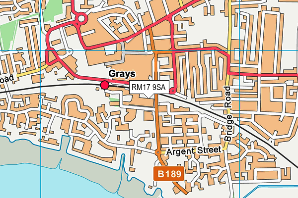 RM17 9SA map - OS VectorMap District (Ordnance Survey)