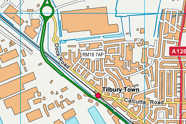 RM18 7AP map - OS VectorMap District (Ordnance Survey)