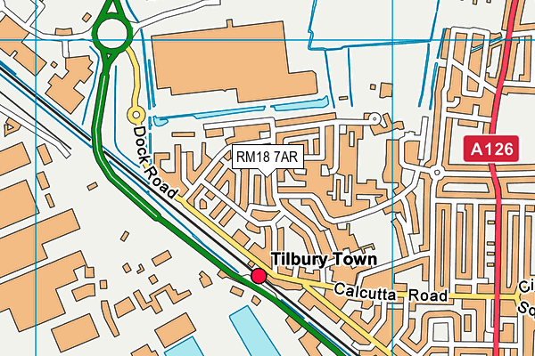RM18 7AR map - OS VectorMap District (Ordnance Survey)