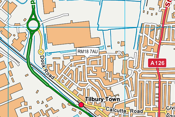 RM18 7AU map - OS VectorMap District (Ordnance Survey)