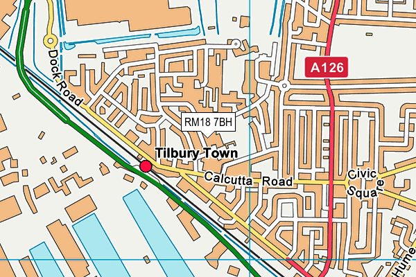 RM18 7BH map - OS VectorMap District (Ordnance Survey)