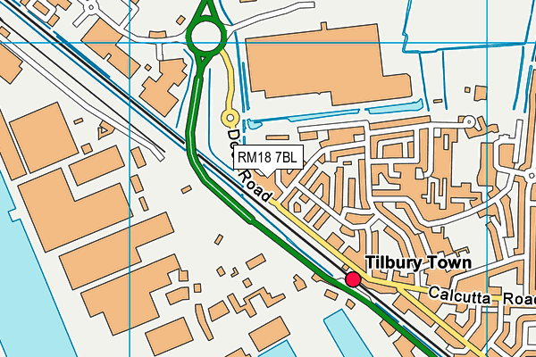 RM18 7BL map - OS VectorMap District (Ordnance Survey)