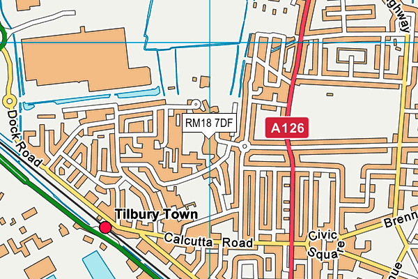 RM18 7DF map - OS VectorMap District (Ordnance Survey)