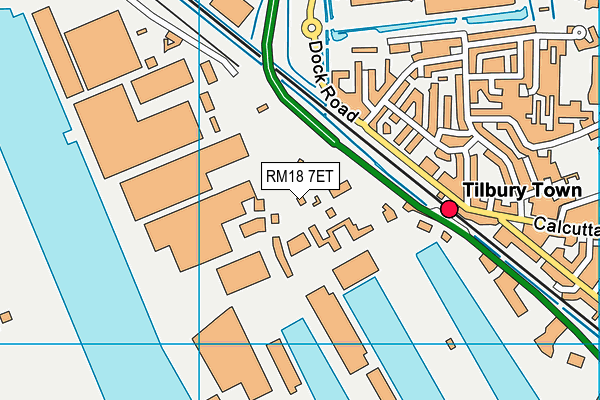 RM18 7ET map - OS VectorMap District (Ordnance Survey)