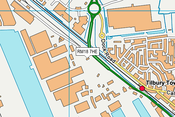 RM18 7HE map - OS VectorMap District (Ordnance Survey)