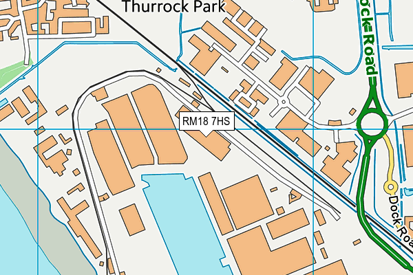 RM18 7HS map - OS VectorMap District (Ordnance Survey)