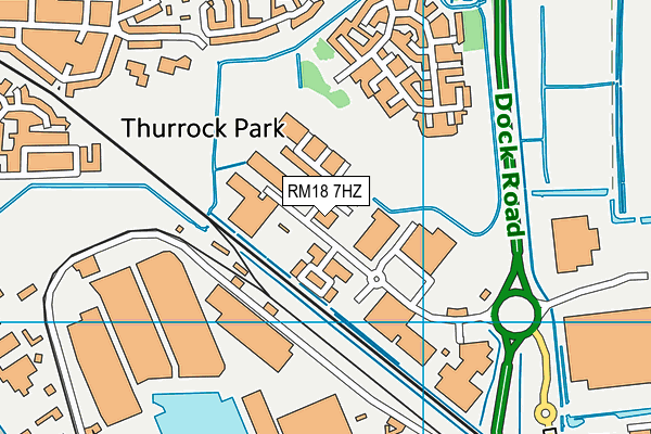 RM18 7HZ map - OS VectorMap District (Ordnance Survey)