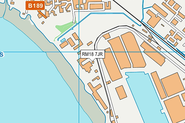 RM18 7JR map - OS VectorMap District (Ordnance Survey)